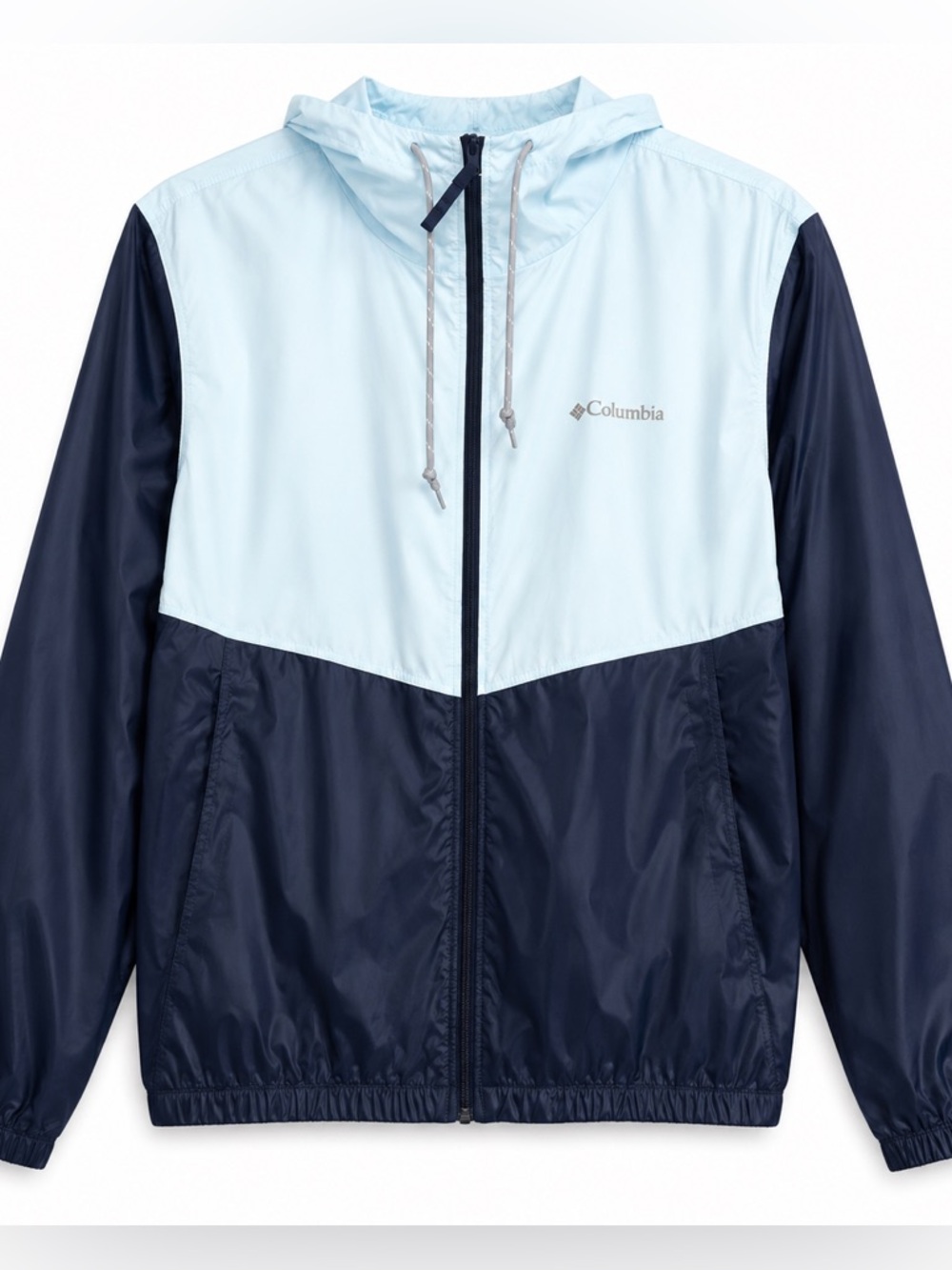 Columbia Blue Windbreaker Jacket Hooded Lightweight Shell